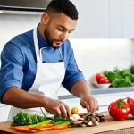 식재료 활용으로 만드는 다양한 볶음 요리 - **Vibrant Kitchen Prep: The Foundation of Flavor**
    "A clean, modern kitchen scene filled with na...