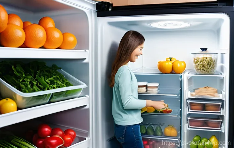 식재료 활용을 위한 시간 관리 방법 - Image Prompt 1: Organized Fridge and Pantry Inventory**