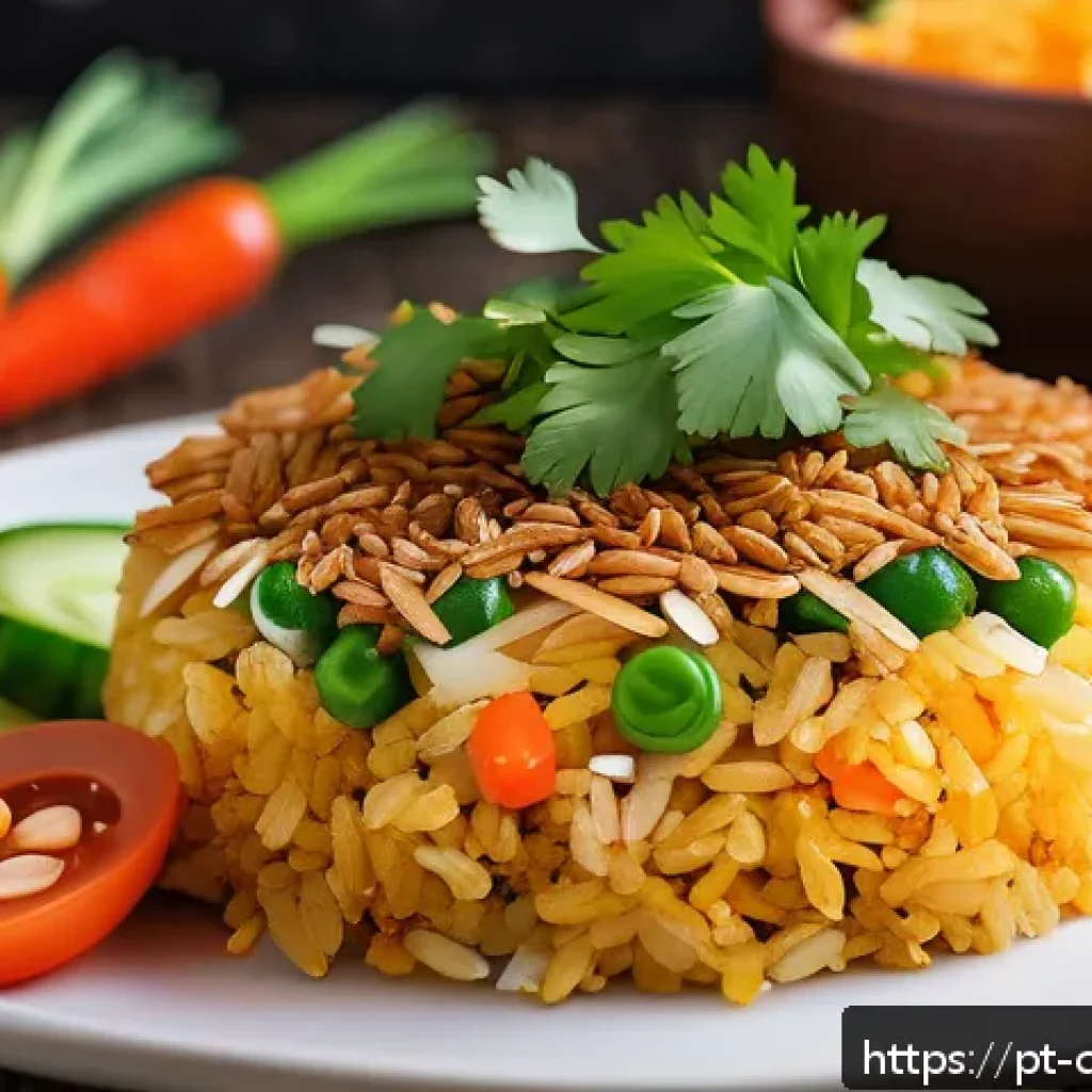 남은 재료로 만드는 맛있는 반찬 - A vibrant and appetizing close-up of a golden crispy rice cake plate, featuring perfectly fried rice...