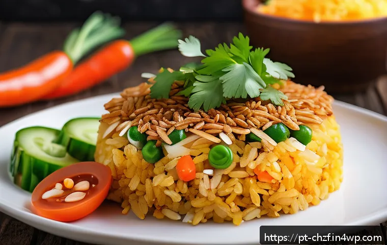 남은 재료로 만드는 맛있는 반찬 - A vibrant and appetizing close-up of a golden crispy rice cake plate, featuring perfectly fried rice...